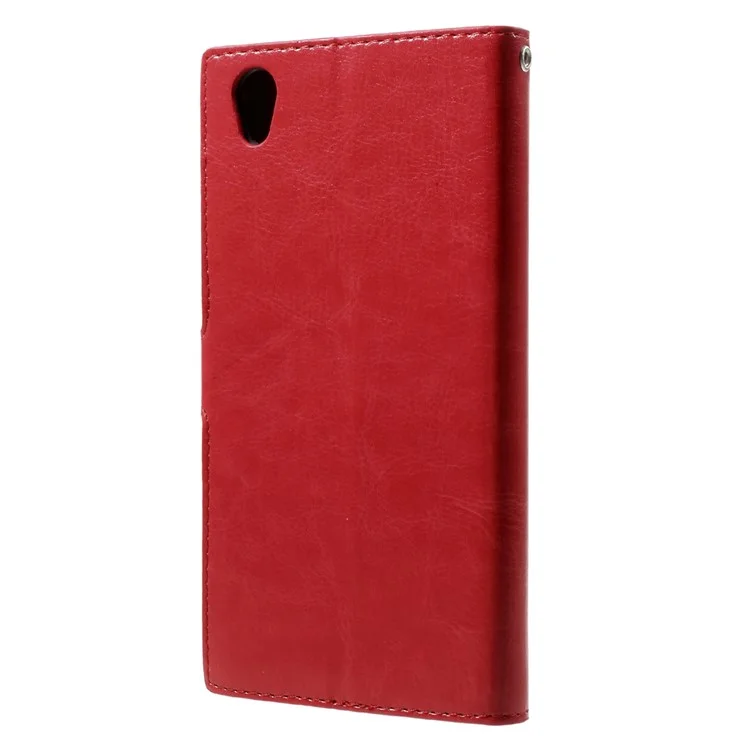 Crazy Horse Wallet Stand Split Leather Case for Sony Xperia L1 - Red