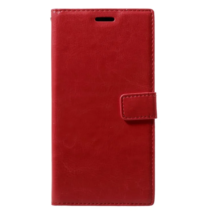 Crazy Horse Wallet Stand Split Leather Case for Sony Xperia L1 - Red
