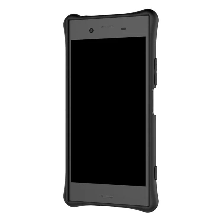 Soft TPU + Plastic Combo Detachable Phone Casing with 360-degree Rotary Kickstand for Sony Xperia XZ1 - Grey