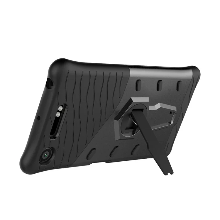 Soft TPU + Plastic Combo Detachable Phone Casing with 360-degree Rotary Kickstand for Sony Xperia XZ1 - Grey