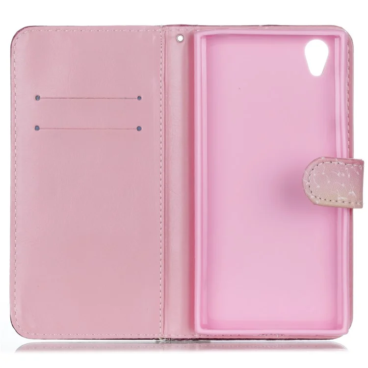Patterned Leather Wallet Protective Case with Stand for Sony Xperia L1 - Little Girl and Dandelion