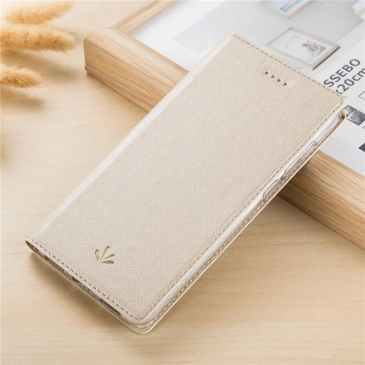 VILI DMX Style Auto-absorbed Flip Stand Leather Case Cover for Sony Xperia XZ1 Compact - Gold