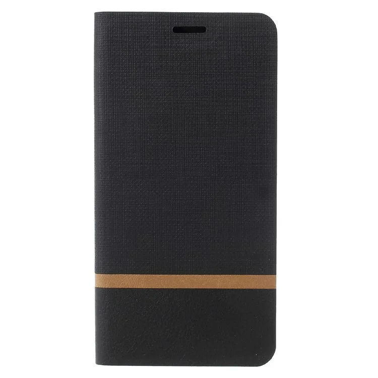 Cross Pattern Leather Card Holder Phone Case (Built-in Steel Sheet) for Sony Xperia XA1 Plus- Black