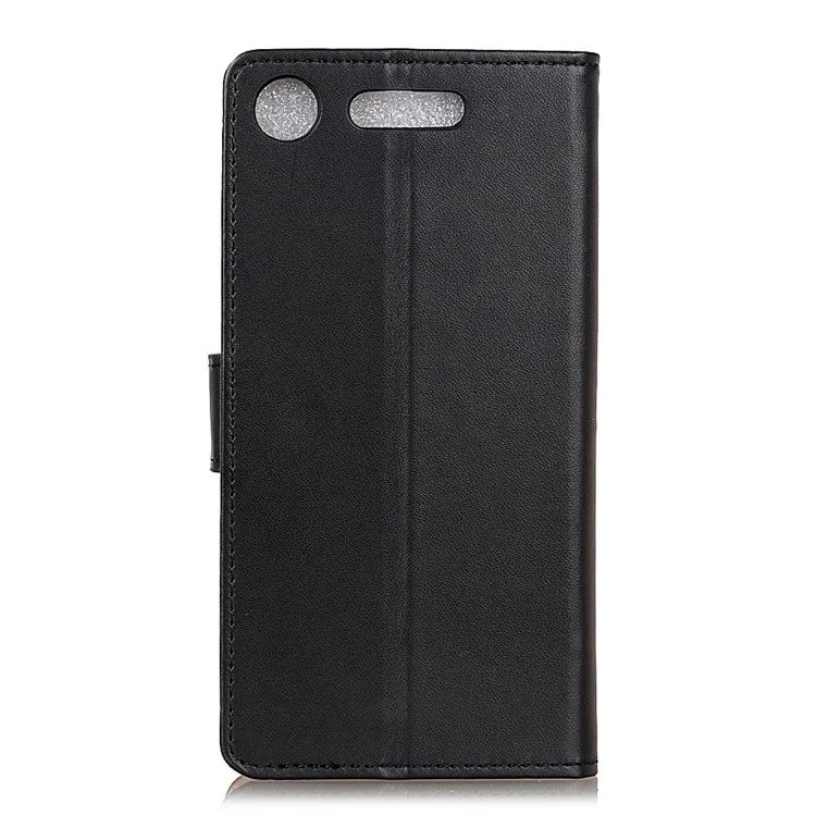 PU Leather Wallet Stand Mobile Case for Sony Xperia XZ1 - Black