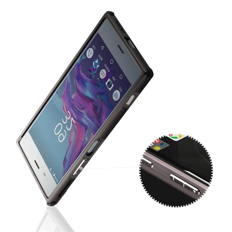 Slide-on Carbon Fibre Combo Shell Case (Metal + TPU) for Sony Xperia XZ1 - Black