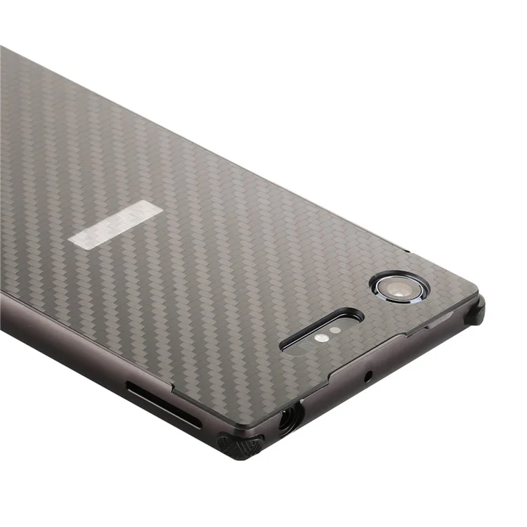 Slide-on Carbon Fibre Combo Shell Case (Metal + TPU) for Sony Xperia XZ1 - Black