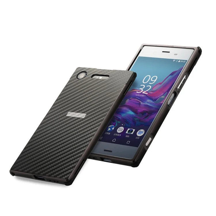 Slide-on Carbon Fibre Combo Shell Case (Metal + TPU) for Sony Xperia XZ1 - Black