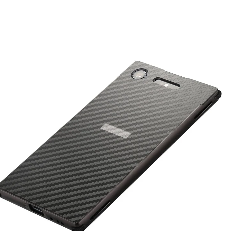 Slide-on Carbon Fibre Combo Shell Case (Metal + TPU) for Sony Xperia XZ1 - Black