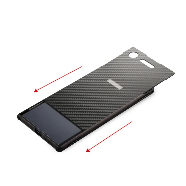 Slide-on Carbon Fibre Combo Shell Case (Metal + TPU) for Sony Xperia XZ1 - Black