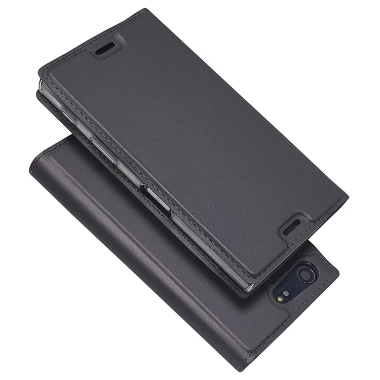 Magnetic Leather Card Holder Case for Sony Xperia X Compact - Black