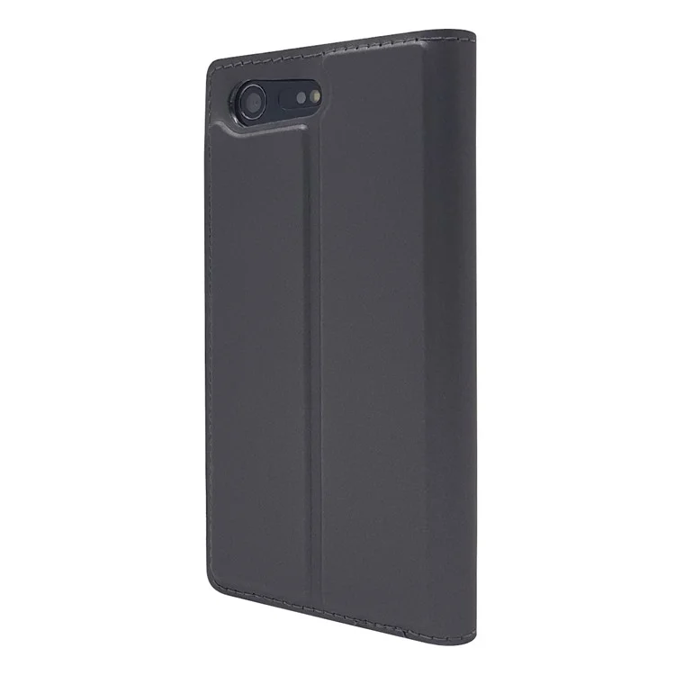 Magnetic Leather Card Holder Case for Sony Xperia X Compact - Black