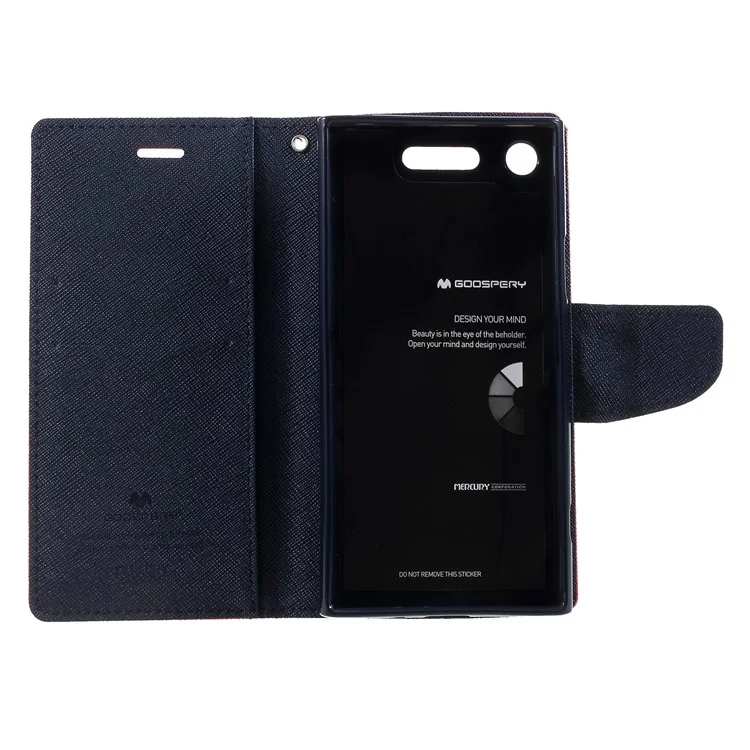 MERCURY GOOSPERY Fancy Diary PU Leather Wallet Stand Case for Sony Xperia XZ1 - Red