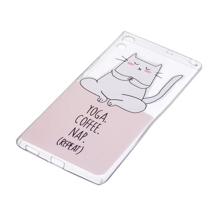 Pattern Printing Soft TPU Gel Casing Cover for Sony Xperia XA1 Ultra - Cartoon and English Characters