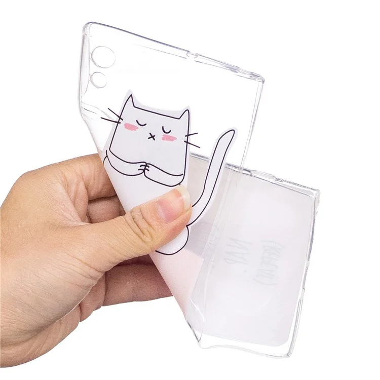 Pattern Printing Soft TPU Gel Casing Cover for Sony Xperia XA1 Ultra - Cartoon and English Characters