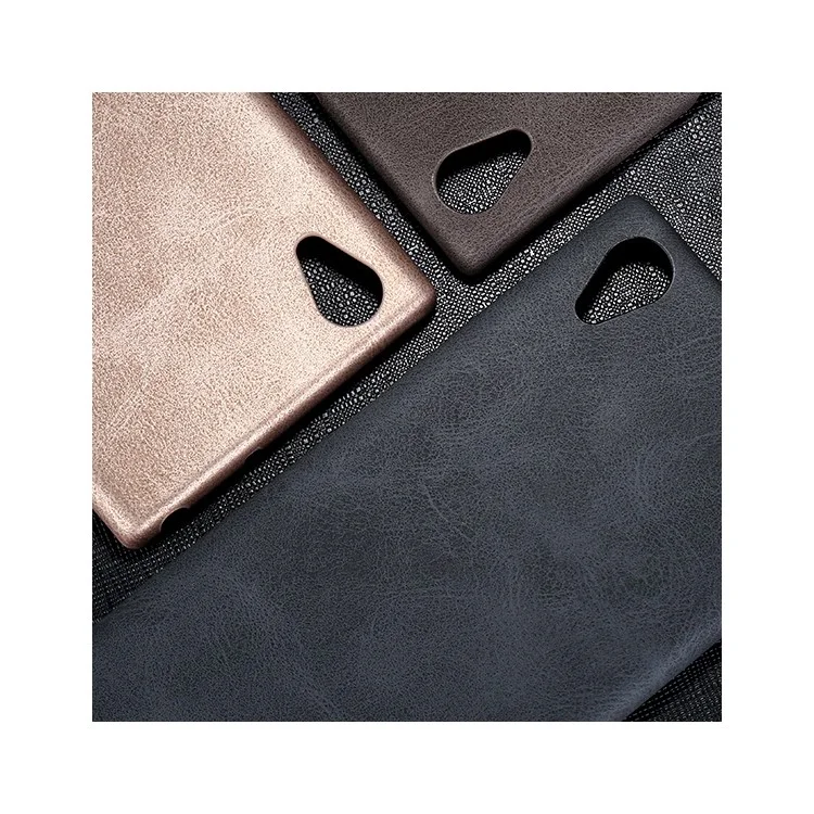 X-LEVEL Vintage Series Leather Coated PC Phone Case for Sony Xperia XA1 Plus - Black
