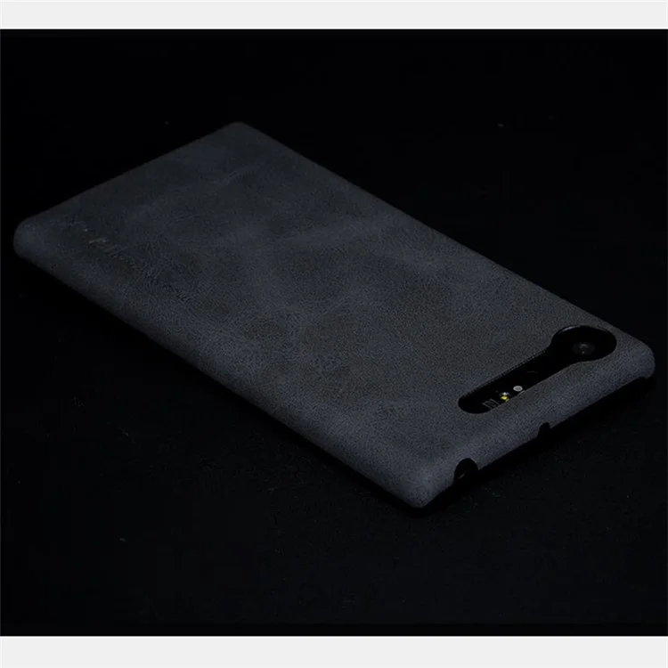 X-LEVEL Vintage Leather Coated PC Phone Hard Cover for Sony Xperia XZ1 - Black