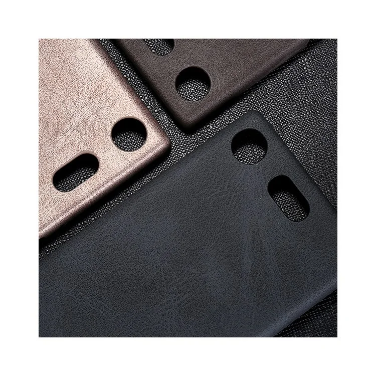 X-LEVEL Vintage Leather Coated PC Phone Hard Cover for Sony Xperia XZ1 - Black