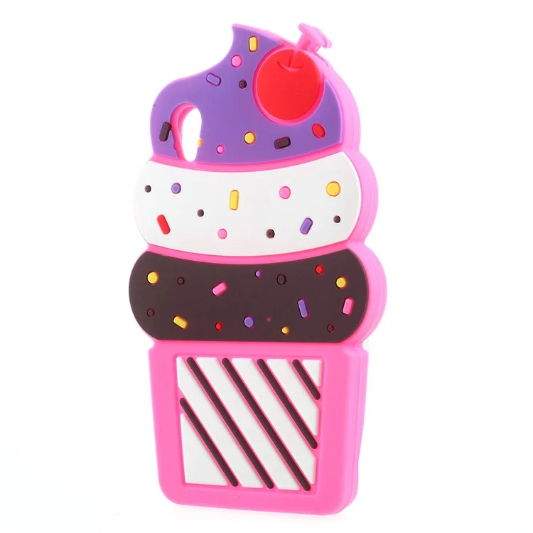 3D Cherry Ice Cream Silicone Mobile Phone Cover for Sony Xperia XA1 - Rose