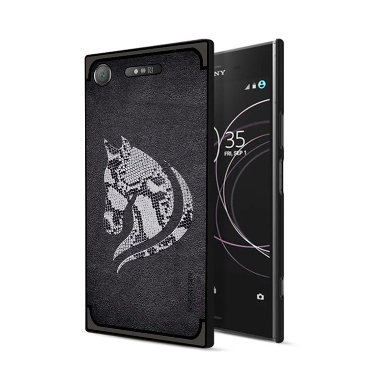 10Pcs/Set NXE Snake Textured Horse Pattern TPU Back Case for Sony Xperia XZ1 - Black