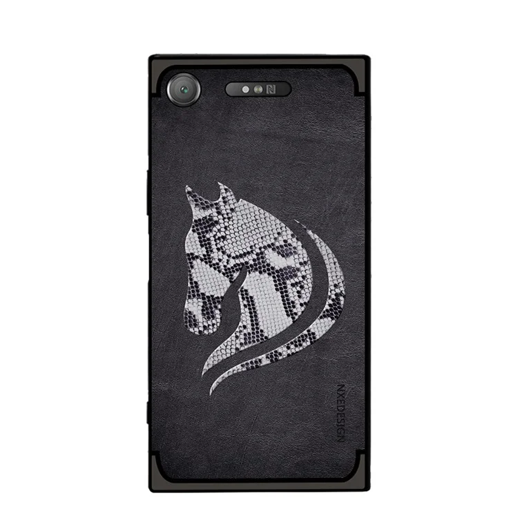 10Pcs/Set NXE Snake Textured Horse Pattern TPU Back Case for 	Sony Xperia XZ1 Compact - Black