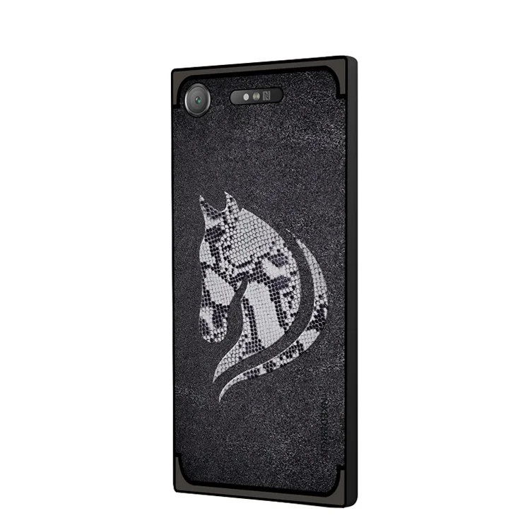 10Pcs/Set NXE Snake Textured Horse Pattern TPU Back Case for 	Sony Xperia XZ1 Compact - Black