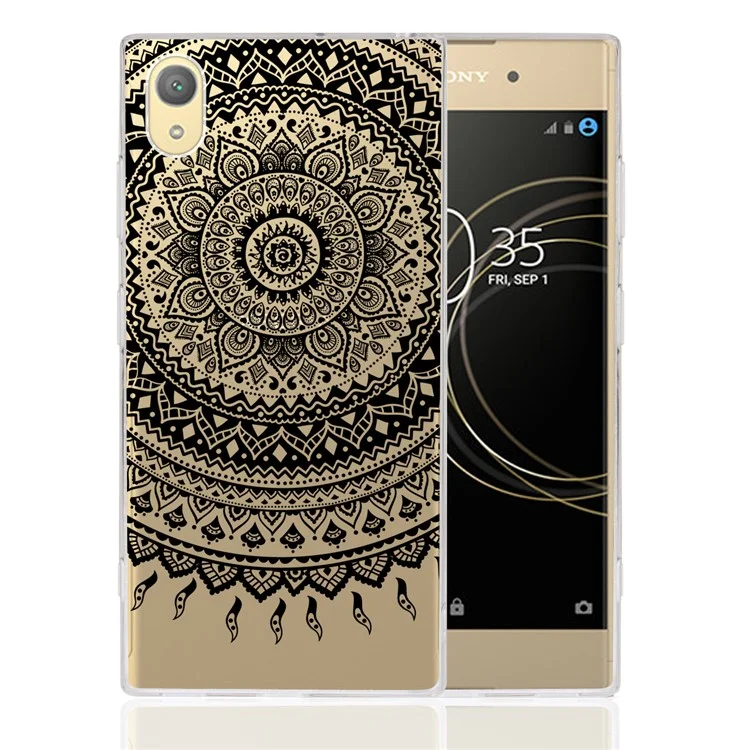 Mandala Flower TPU + PC Combo Phone Shell for Sony Xperia XA1 Plus - Black