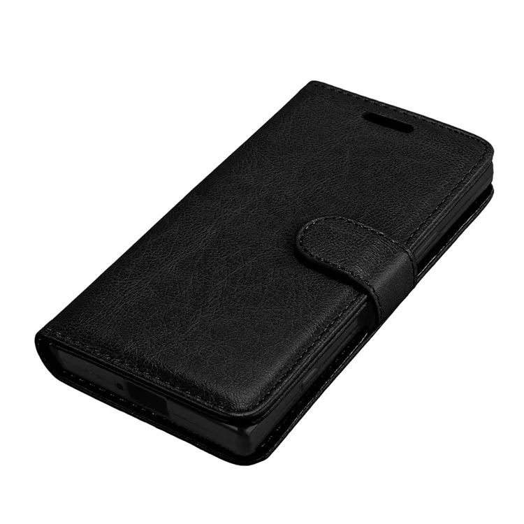 Crazy Horse Wallet Leather Stand Case for Sony Xperia XZ1 Compact - Black