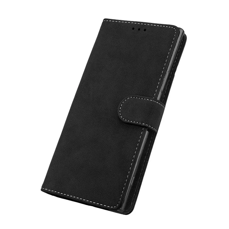 Matte Surface PU Leather 3 Card Slots Wallet Stand Mobile Phone Case for Sony Xperia XA1 Ultra - Black