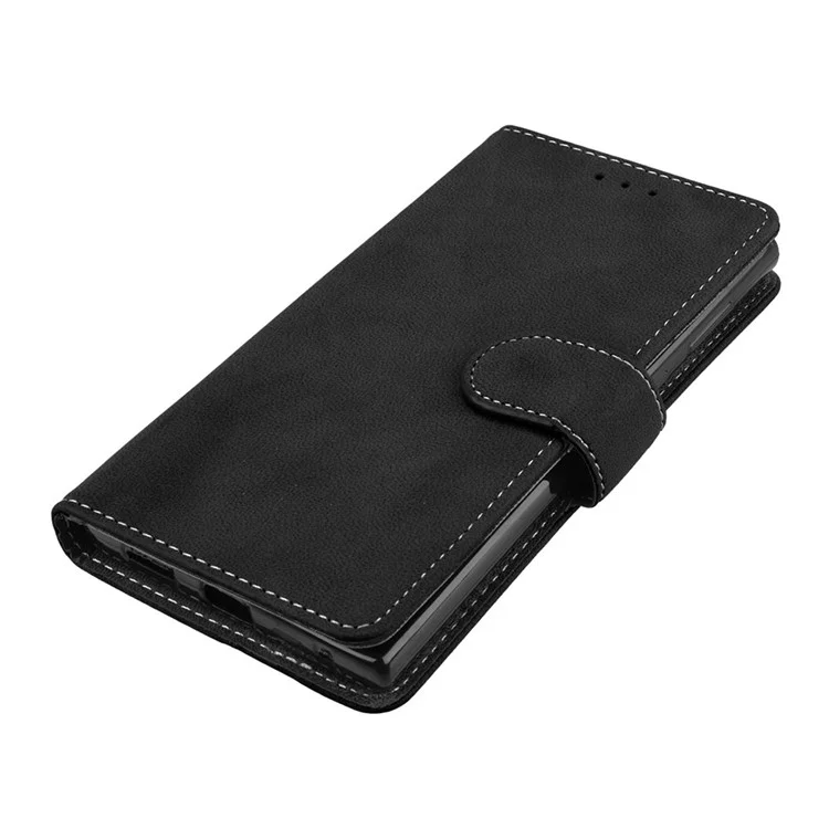 Matte Surface Wallet Leather Stand Case for Sony Xperia L1 - Black