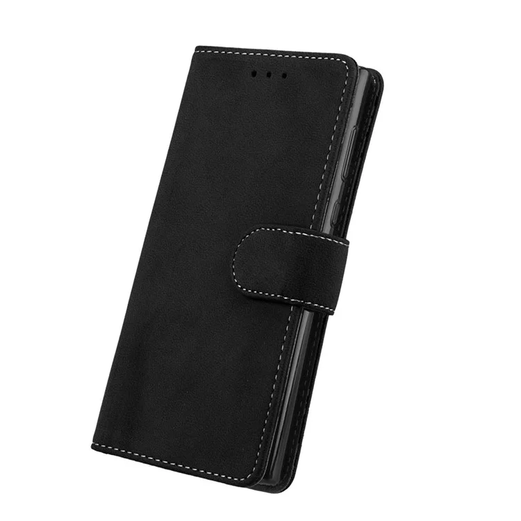 Matte Surface Wallet Leather Stand Case for Sony Xperia L1 - Black