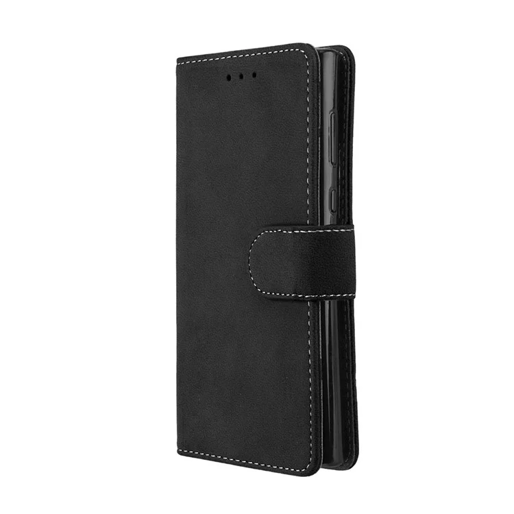 Matte Surface Wallet Leather Stand Case for Sony Xperia L1 - Black