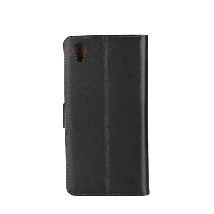 Split Leather Wallet Stand Case for Sony Xperia L1 - Black