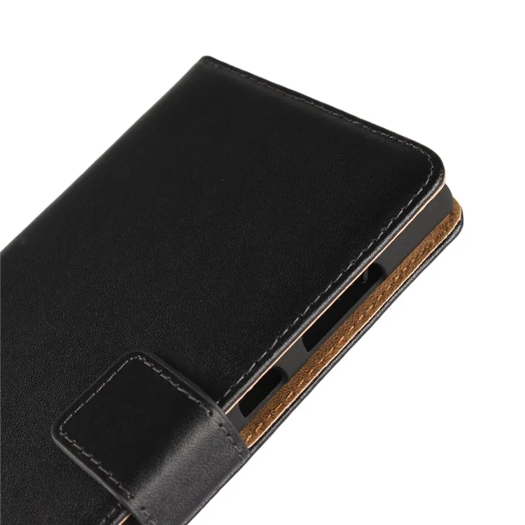 Split Leather Wallet Stand Case for Sony Xperia L1 - Black