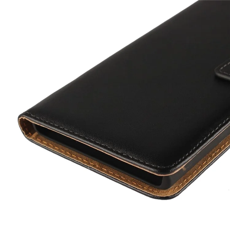 Split Leather Wallet Stand Case for Sony Xperia L1 - Black