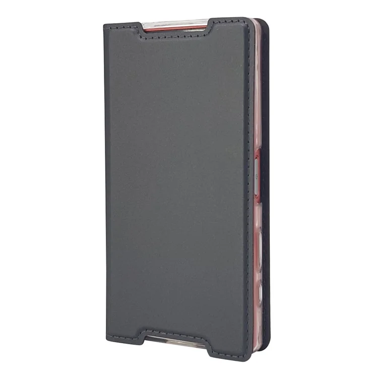 Magnetic Attraction Card Holder PU Leather Case for Sony Xperia Z5 Compact - Black