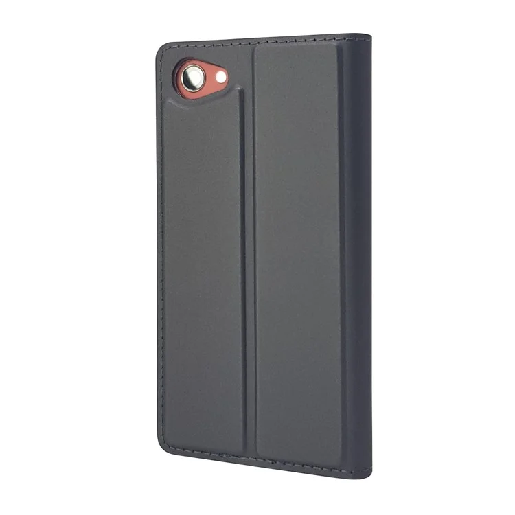 Magnetic Attraction Card Holder PU Leather Case for Sony Xperia Z5 Compact - Black