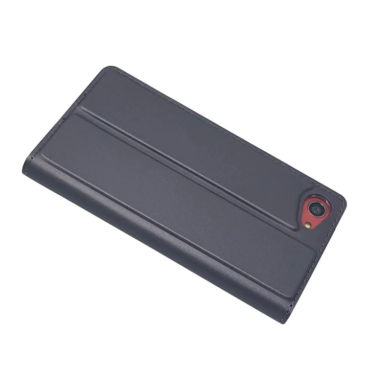 Magnetic Attraction Card Holder PU Leather Case for Sony Xperia Z5 Compact - Black