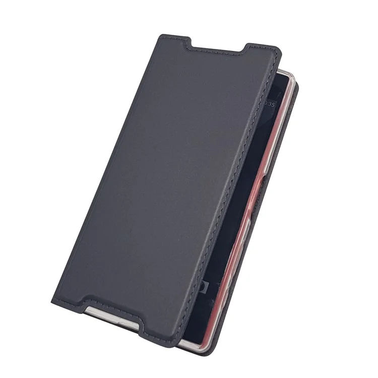 Magnetic Attraction Card Holder PU Leather Case for Sony Xperia Z5 Compact - Black