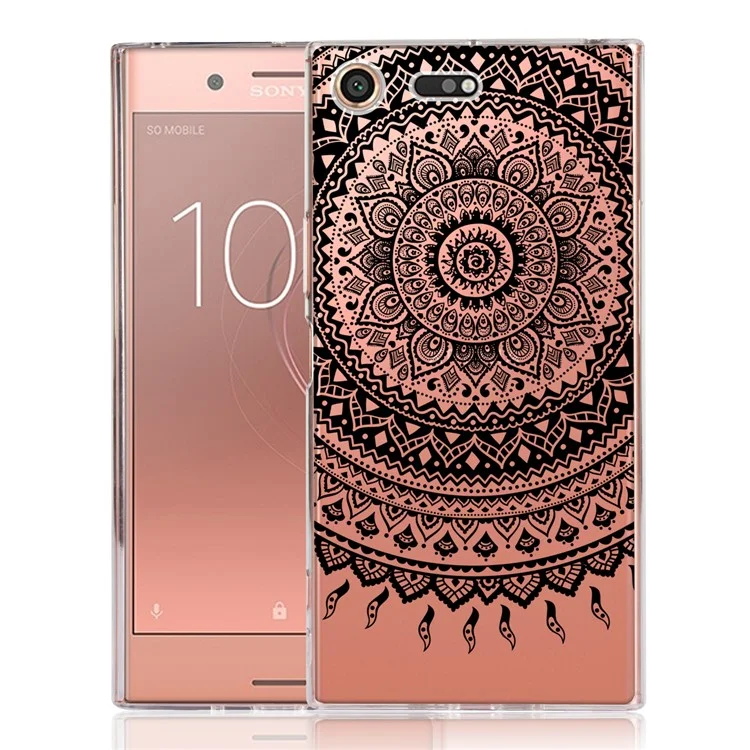Mandala Flower TPU + PC Combo Back Case for Sony Xperia XZ Premium - Black