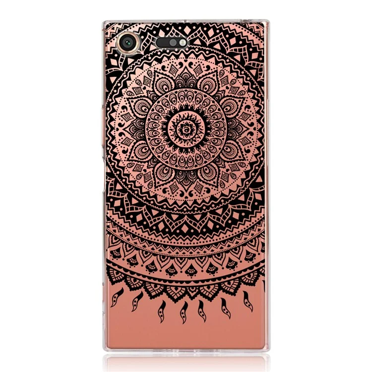 Mandala Flower TPU + PC Combo Back Case for Sony Xperia XZ Premium - Black