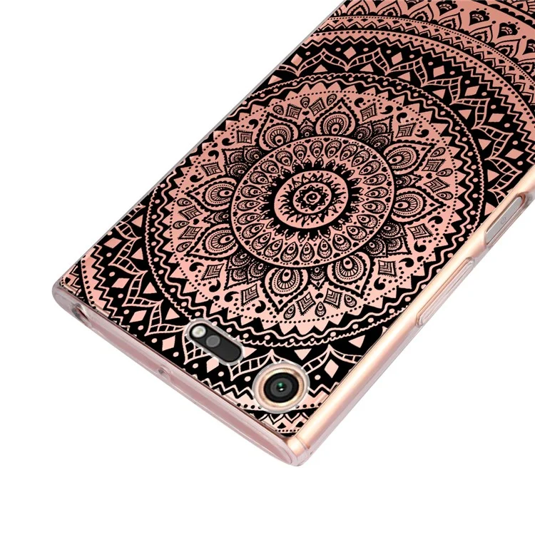 Mandala Flower TPU + PC Combo Back Case for Sony Xperia XZ Premium - Black