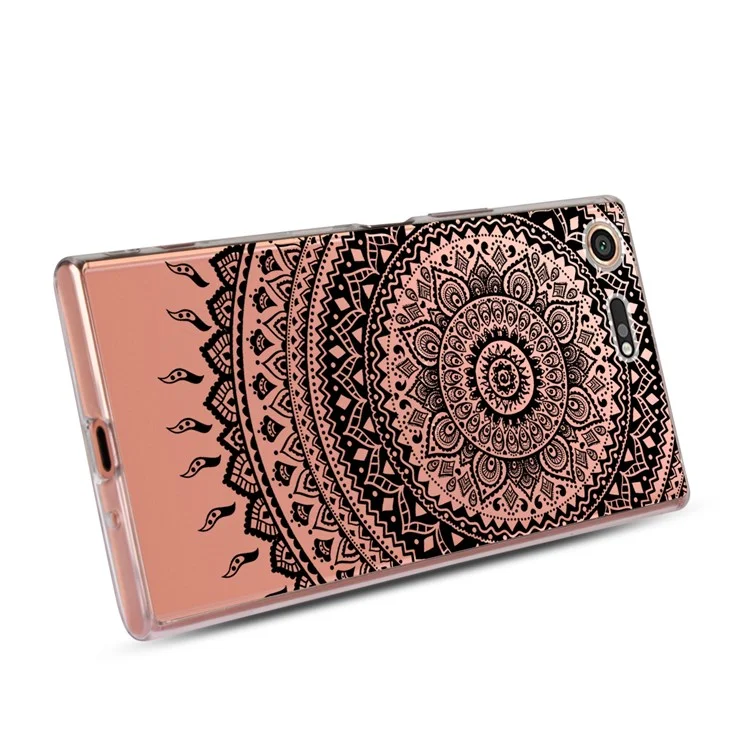 Mandala Flower TPU + PC Combo Back Case for Sony Xperia XZ Premium - Black