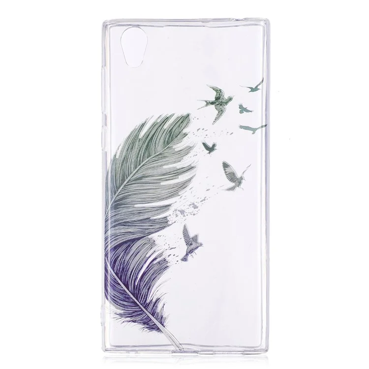 Pattern Printing IMD TPU Mobile Phone Case for Sony Xperia L1 - Feather Pattern
