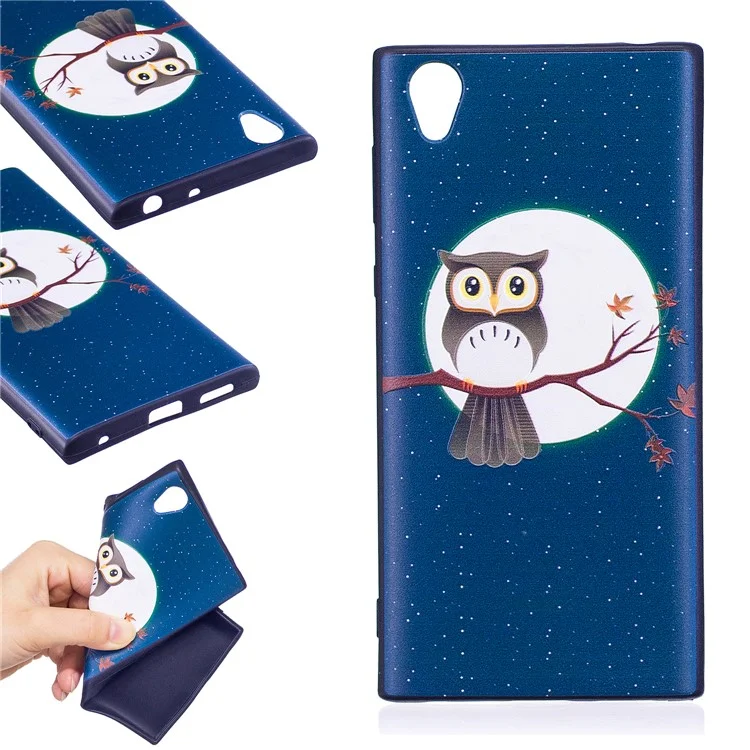 Embossment Pattern TPU Mobile Phone Case Accessory for Sony Xperia L1 - Owl On Branch