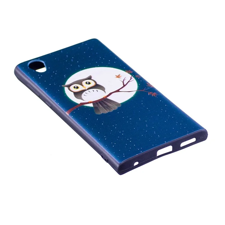Embossment Pattern TPU Mobile Phone Case Accessory for Sony Xperia L1 - Owl On Branch