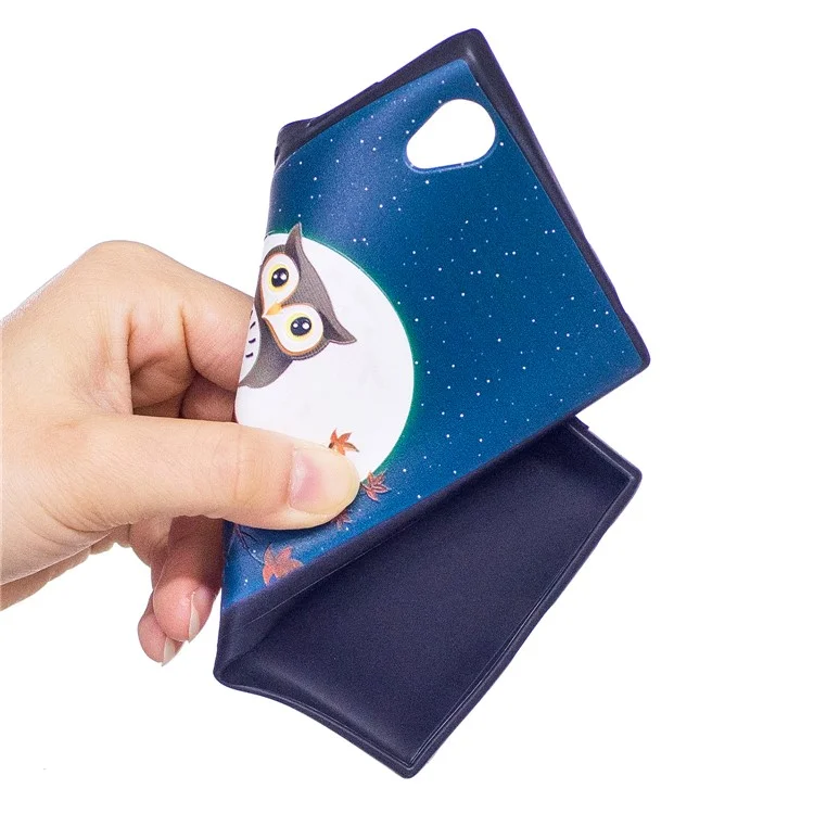 Embossment Pattern TPU Mobile Phone Case Accessory for Sony Xperia L1 - Owl On Branch