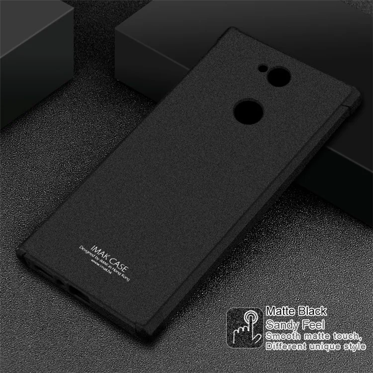 IMAK Sandy Feel Airbag Shockproof TPU Cover + Screen Protector Film for Sony Xperia L2 - Matte Black