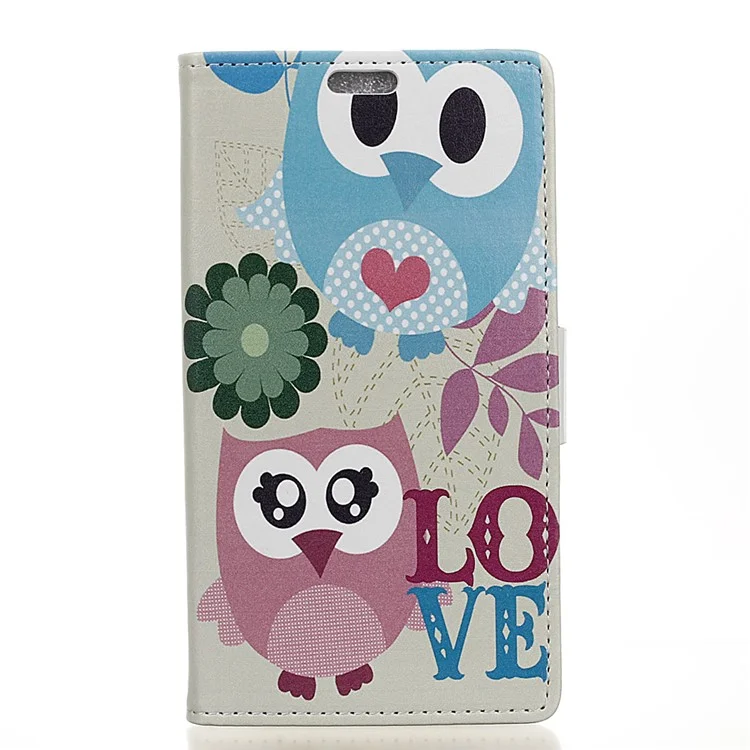 For Sony Xperia L2 Pattern Printing Leather Stand Portective Case - Owl Lovers