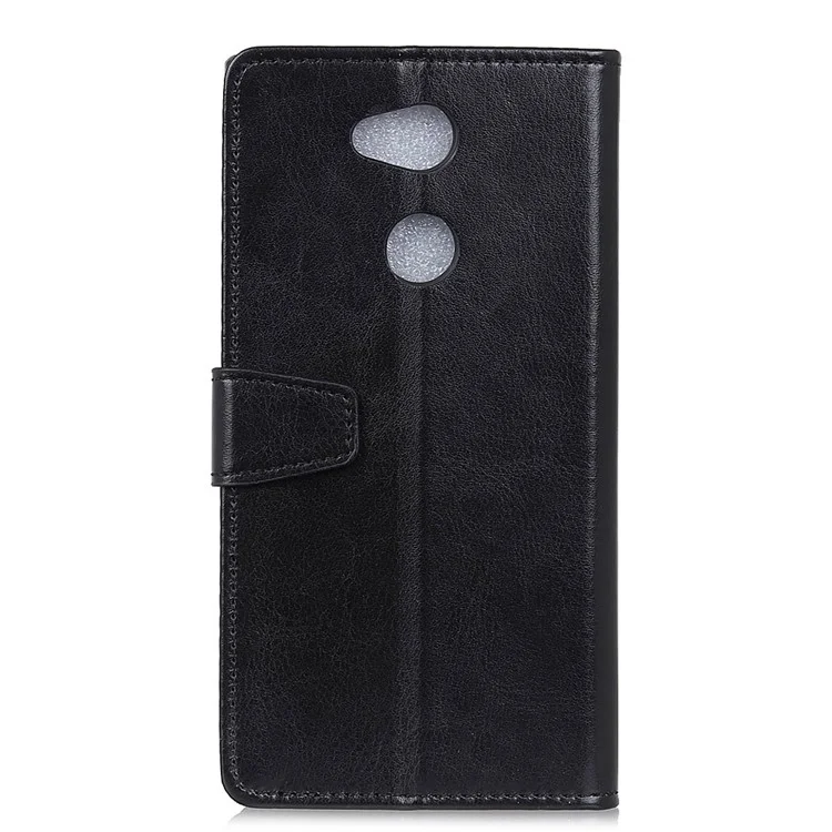Crazy Horse Leather Wallet Case for Sony Xperia XA2 Ultra - Black