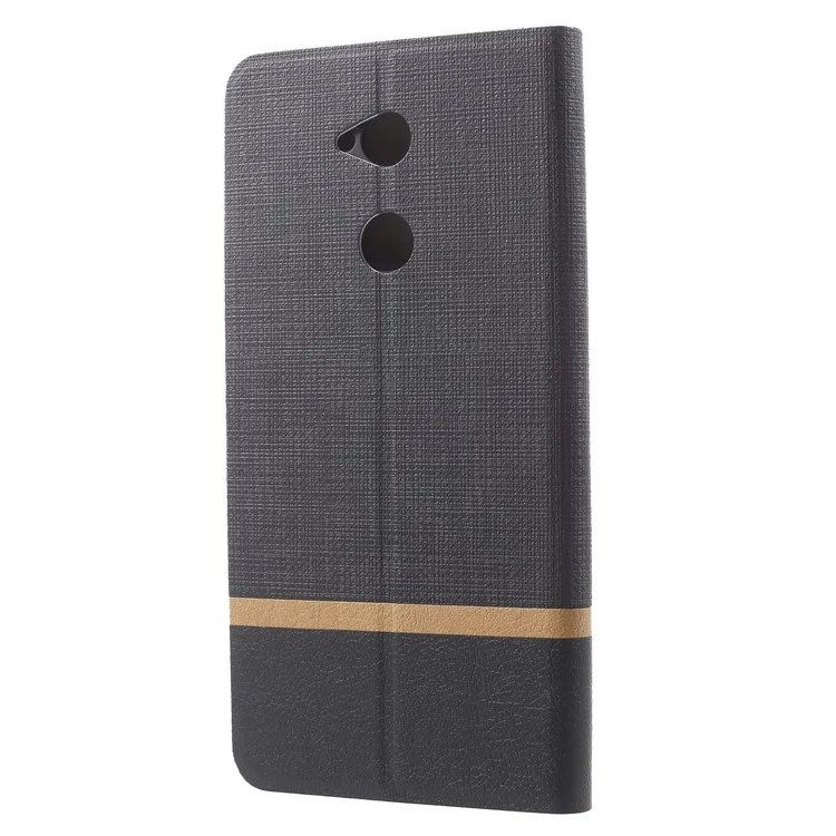 Cross Pattern Leather Card Holder Phone Case (Built-in Steel Sheet) for Sony Xperia XA2 Ultra - Black